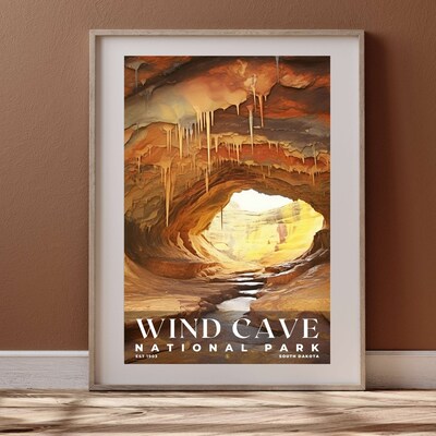 Wind Cave National Park Poster, Travel Art, Office Poster, Home Decor | S6 - image4